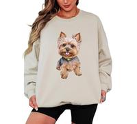 Sassy Souls Yorkshire Terrier Dog Animals Womens Pullover Jumper Pet Owner Apparel For Her Ladies Sweatshirt M Sand