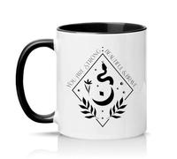 Sassy Souls You are Strong & Brave Womens 11oz Ceramic Novelty Mug Affirmation Boho Mystical Snake Moon Tea Coffee Cup Gift Black