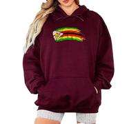 Sassy Souls Zimbabwe Flag Countries Womens Graphic Hoodie Sweatshirt National Identity Pullover Hooded Sweatshirt For Women XL (18-20) Maroon