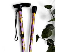 Sassy Sticks Customised Funky Folding Walking Sticks For Women With Arthritis, Modern Mobility Aid, Foldable Walking Stick, Ladies Cane, Folding Walking Aid (Lilac Heart Gold, Standard)