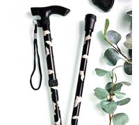 Sassy Sticks Customised Funky Folding Walking Sticks For Women With Arthritis, Modern Mobility Aid, Foldable Walking Stick, Ladies Cane, Folding Walking Aid, Disability Aids (Vanilla/Bats, Standard)