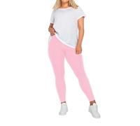 SASSY STYLE Womans Plain Leggings New Viscose Full Length Ladies UK Size 8-26 (Baby Pink, 26)