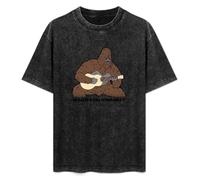Sassy The Sasquatch Guitar Big Foot LEZ Show Mens T-Shirt Casual Black Tee Cotton Graphic Unisex Shirts M