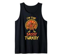 Sassy Turkey Matching Family Group Thanksgiving Party Pajama Tank Top