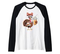 Sassy Turkey Pumpkin Spice Pie Thanksgiving Raglan Baseball Tee