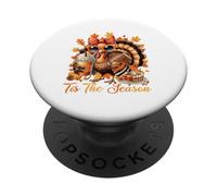 Sassy Turkey with Football And Latte for Thanksgiving Fun PopSockets Adhesive PopGrip