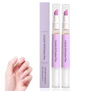 Sassytip Cuticle Pusher Oil Pen, 2 in 1 Cuticle Remover Nail Oil Pen with Lavender Scents, Sassytip Cuticle Oil Pen with Natural Ingredients, Nail Oil Cuticle for Repairing Dry Nail (Purple,2PC)