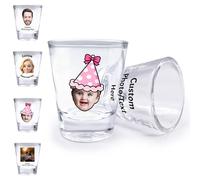 Sastridft Custom Face Photo Shot Glass Personalised Whiskey Tequila Bourbon Glass with Text Great for Wedding Favors Party Gifts Customised Party Favors-Birthday