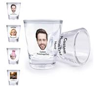 Sastridft Custom Face Photo Shot Glass Personalised Whiskey Tequila Bourbon Glass with Text Great for Wedding Favors Party Gifts Customised Party Favors-Face