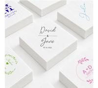 Sastridft Personalised Cocktail Napkins Custom Printed 3-Ply Beverage Napkins - Add Name Logo Photo for Wedding Reception, Bridal Shower, Anniversary, Bar & Parties (Pack of 100 to 1000)
