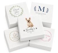 Sastridft Personalised Cocktail Napkins Custom Printed 3-Ply Beverage Napkins - Add Name Logo Photo for Wedding Reception, Bridal Shower, Anniversary, Bar & Parties (Pack of 100 to 1000)