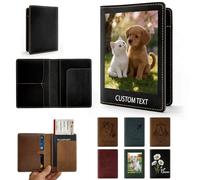 Sastridft Personalised Leather Passport Holder for Travel, Custom Print Passport Wallet Cover with Multi Card Slots, Anti-Scratch Slim Travel Document Organizer for Men Women