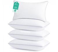 Sasttie Pillows Standard Size Set of 4, Full Size Bed Pillows for Side, Back, and Stomach Sleepers - Oeko-Tex Certified Down Alternative Plump Filling - Hotel Quality and Machine Washable, 4 Pack