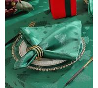 SASTYBALE Christmas Cloth Napkin with Christmas Tree Patterns for Dining Room & Holiday Decoration (Green, 50 x 50 cm (4 pieces))