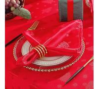 SASTYBALE Christmas Cloth Napkin with Christmas Tree Patterns for Dining Room & Holiday Decoration (Red, 50 x 50 cm (4 pieces))