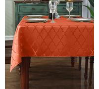 SASTYBALE Fall Rectangle Tablecloth Jacquard Table Cloth Spill Proof Dust-Proof Table Cover for Autumn Kitchen Dining Tabletop Decor (152 x 305cm (10-12 Seats), Burnt Orange)