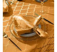 SASTYBALE Jacquard Cloth Napkins 20 x 20 Inch Flower Pattern 4 Pieces Solid Washable Comfortable for Restaurant Family Dinners Weddings Parties and Banquets(Square, 20 inch x 20 inch,Amber)