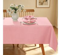 SASTYBALE Valentines Tablecloth Rectangle, Spillproof Table Cloth Wrinkle Resistant Washable Textured Table Cover for Kitchen Dinning Parties Farmhouse Outdoor Pink 60" x 102"