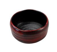 SASUGA Japanese Matcha Bowl, Handcrafted Black & Red Brushstroke Japanese Ceramic Chawan, Microwave and Dishwasher Safe, Mino Ware - Red Brush
