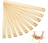 Sasylvia 10 Pcs Pottery Wooden Rolling Pin Guides Sticks Set Polymer Clay Depth Guide Ceramic & Pottery Tools