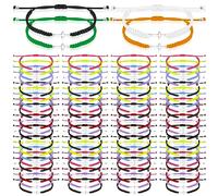 Sasylvia 100 Pcs Cross Bracelets Bulk Adjustable Christian Braided String Bracelets for Easter Graduation, Christian gift for Men, Women, Baptism, Church, Funerals, Friendship, approx. 5-11 inches
