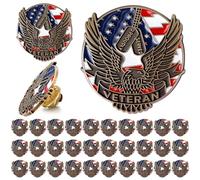 Sasylvia 100 Pcs Veteran Label Pins, Military USA Patriotic American Flag Pins, Veterans Day Gifts for Men and Women, as picture shown, about 0.98 x 0.98 inches