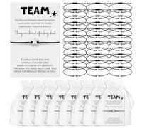 Sasylvia 100 Set Team Appreciation Gifts Bulk Bracelets with Inspirational Cards Back to School Team Building Star Bracelets Organza Bag Gifts for Coworker Teachers Employees Volunteer