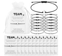 Sasylvia 12 Set Team Appreciation Gifts Bulk Bracelets with Inspirational Cards Back to School Team Building Star Bracelets Organza Bag Gifts for Coworker Teachers Employees Volunteer