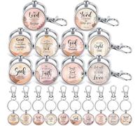 Sasylvia 20 Pcs Christian Keychains Bulk Bible Verse Religious Keychain for Women Inspirational Scripture Gifts for Prayers, Multicolor, 2.5 cm/1 inch