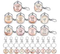 Sasylvia 20 Pcs Christian Keychains Bulk Bible Verse Religious Keychain for Women Inspirational Scripture Gifts for Prayers, Multicolor, 2.5 cm/1 inch