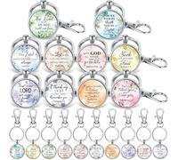 Sasylvia 20 Pcs Christian Keychains Bulk Bible Verse Religious Keychain for Women Inspirational Scripture Gifts for Prayers, Multicolor, 2.5 cm/1 inch