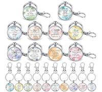Sasylvia 20 Pcs Christian Keychains Bulk Bible Verse Religious Keychain for Women Inspirational Scripture Gifts for Prayers, Multicolor, 2.5 cm/1 inch