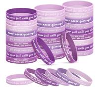 Sasylvia 30 Pcs Inspirational Quotes Rubber Bracelets Bulk Pink Motivational Silicone Wristbands for Back to School Gifts Classroom Rewards Positive Party Favors for Students Women Men, 7.95 inches