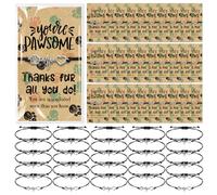Sasylvia 60 Set Veterinary Receptionist W ift Bulk Veterinary Appreciation Gifts Inspirational Bracelet Motivational Card for Vet Assistant Coworker
