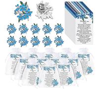 Sasylvia Forget Me Not Flower Loose Pins for Celebration of Life Memorial Brooches Poem Organza Bag Memorial Gifts for Those Who Lost a Human, Alloy, paper, organza, Without gemstones