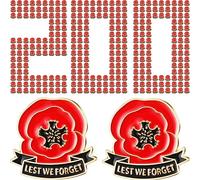 Sasylvia Memorial Poppy Flower Brooch Pin - Remembrance Day Lest We Forget Enamel Lapel Pin for Veterans Day, Metal, no gemstone
