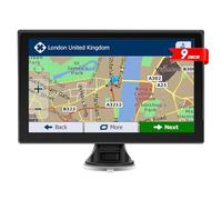 Sat Nav for Car/Truck, 9 inch Touchscreen GPS Navigation, With 2025 UK Europe Map, Lifetime Free Updates, Real Voice Turn Direction Guidance, Speed Camera Alert