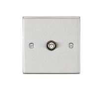 Knightsbridge CS015BC Square Edge SAT TV Outlet - Brushed Chrome