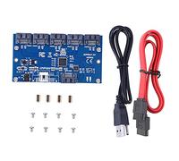 SATA 1 to 5 Port Converter Adapter Card, SATA Port Multiplier Riser Hub with DC Power Input for Windows 7/8/10 XP Vista, Supports Hot Swap and 3.0 Gbps Speed