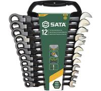 Sata 12Pc Metric Flex Head Ratcheting Wrench Set 8mm-19mm