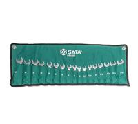 SATA 17 Piece 12 Point Stubby Wrench Set | SAE Sizes 3/8" to 3/4" & Metric 10mm to 19mm | Off Corner Loading | ST08419G