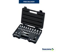 SATA 30 Pc 1/4 3/8 Drive 6 Point Metric Pass-Thru Ratchet Socket Set ST09132SJ