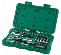 SATA 36pc 1/4 Drive 6 Point Metric Socket Set Ratchet Quick Release ST09001SJ