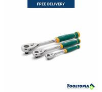 SATA 3pc Ratchet Set 72T Teardrop Comfort Grip 1/4, 3/8, 1/2