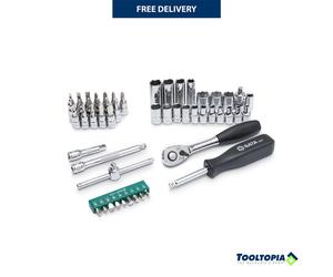 SATA 52pc 1/4 Drive 6 Point Metric Socket Set Ratchet Quick Release ST09002SJ