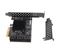 SATA Card 8 Port High Performance PCIE to SATA 3.0 Expansion Board with Heat Sink and LED Indicator for Linux and NAS Systems