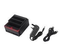 SATA HDD Docking Station Universal USB3.0 to SATA ThreeBay Hard Drive Dock Reader with Offline Clone Function for Data Transfer and Backup 130x140x60mm Black