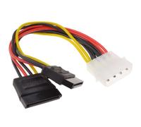 kenable SATA Power Splitter Cable 4 pin LP4 Molex to 2 x SATA Power