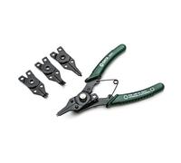 SATA ST09251SJ 5-Piece Combination Snap Ring Pliers Set with 4 Interchangeable Jaws in Storage Case, Green