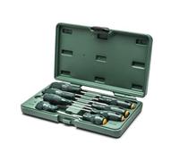 SATA ST09306SJ 8-Piece Screwdriver Set, Slotted and Phillips, with Ergonomic Handles and Durable Polyurethane Carrying Case